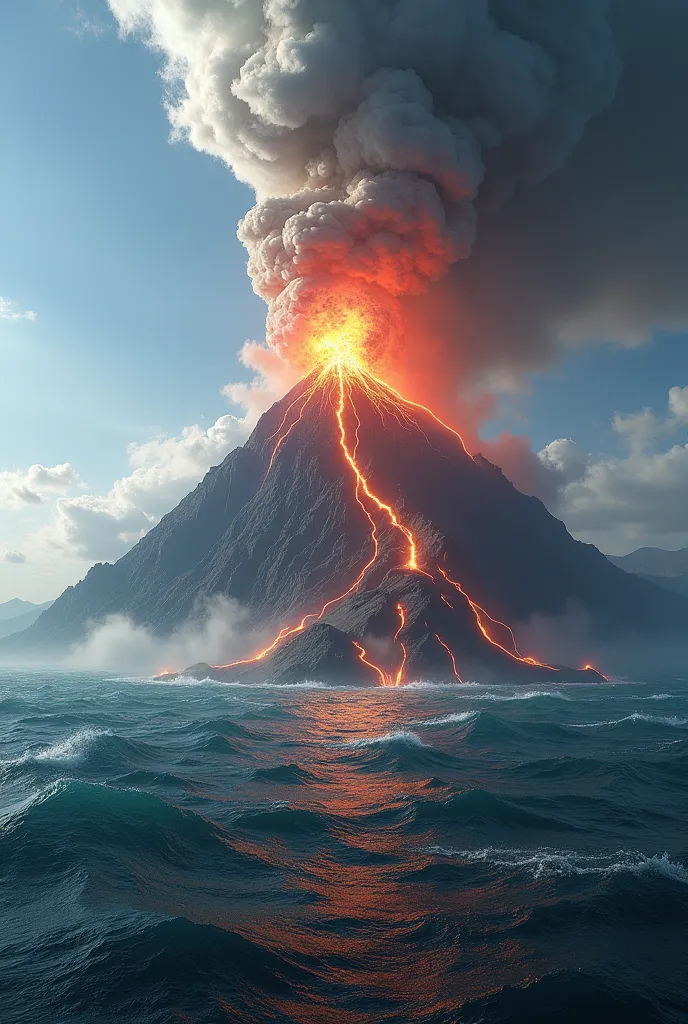 volcano in sea 