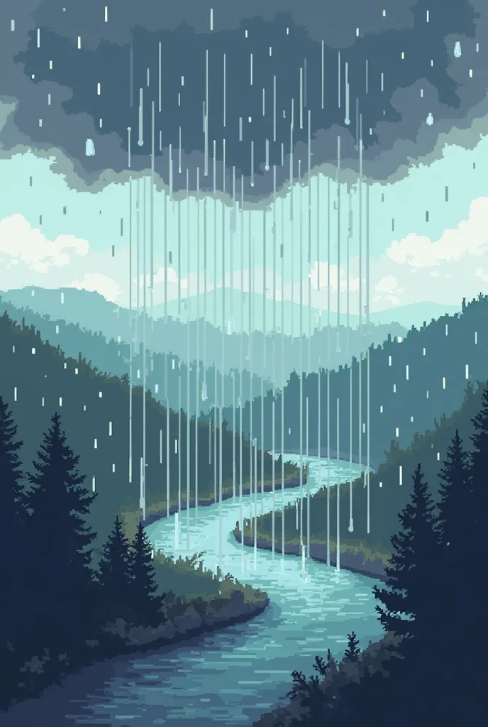 Rainfall pixel 8bit 