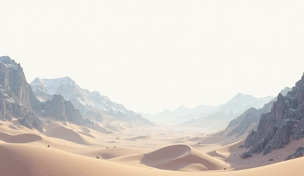 sand dunes mountains landscape isolated on white background realstic and high resulation

