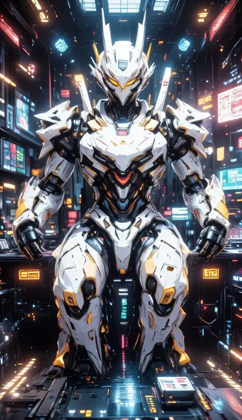 (RRS:1.2), best quality, masterpiece, super detailed, Mechanical Robot, (super detailed mecha armor),  full armor ,  (mechanical parts:1), (Robotic Joints:1), cable, Radio recording ，Two robots are sitting between microphones，Recording equipment，Inside the...