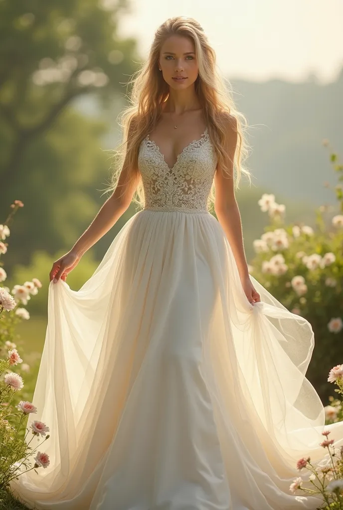 Create for me the image of a beautiful bride she is twenty-five years old 