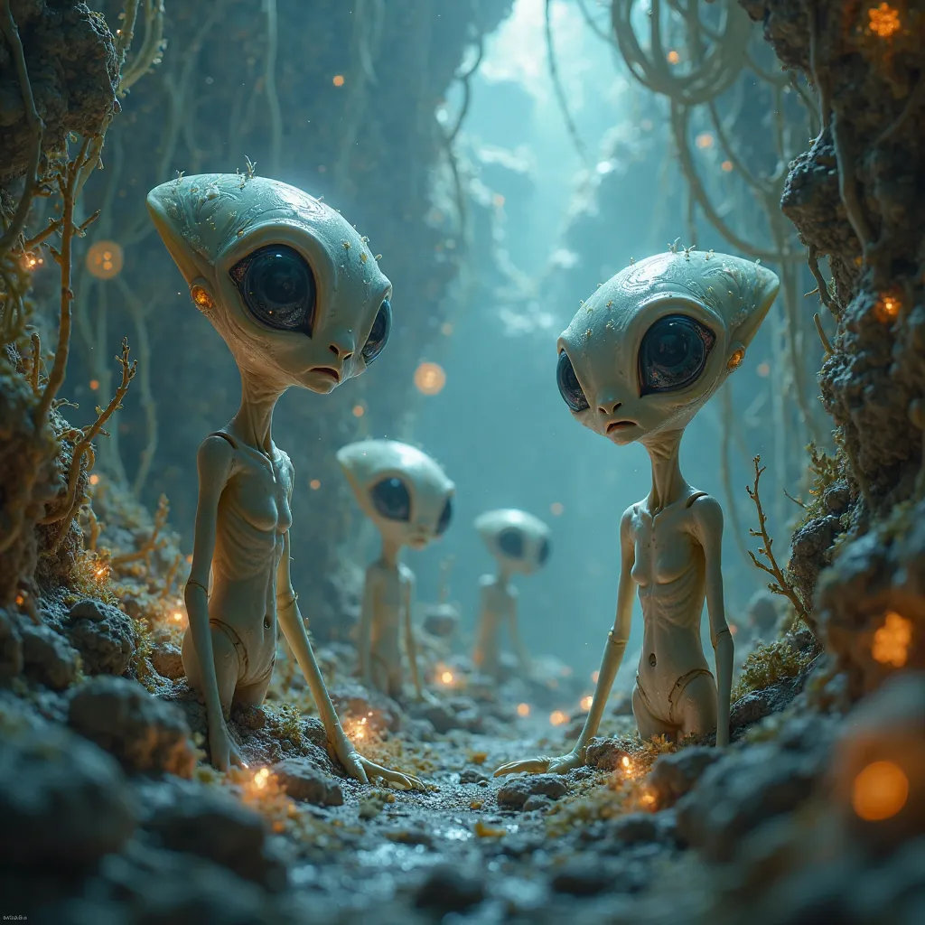 aliens with large eyes and live underground