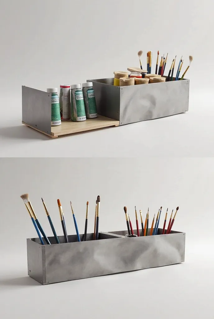 I designed a paint and brush organizer with the technique of twisting from metal sheets. I need two separate forms because this will be the organizing product family. My reason for having paints in this editor is to edit, save space, remove clutter. I want...