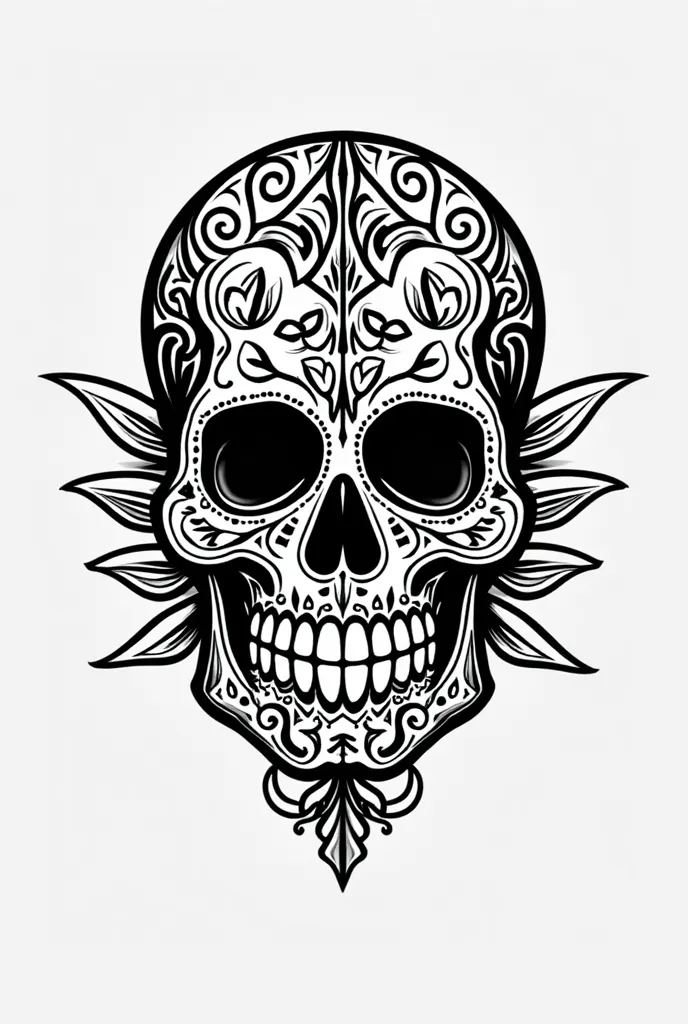 Emblem with the name Acaso Jacarepaguá with the Mexican skull with the transparent background