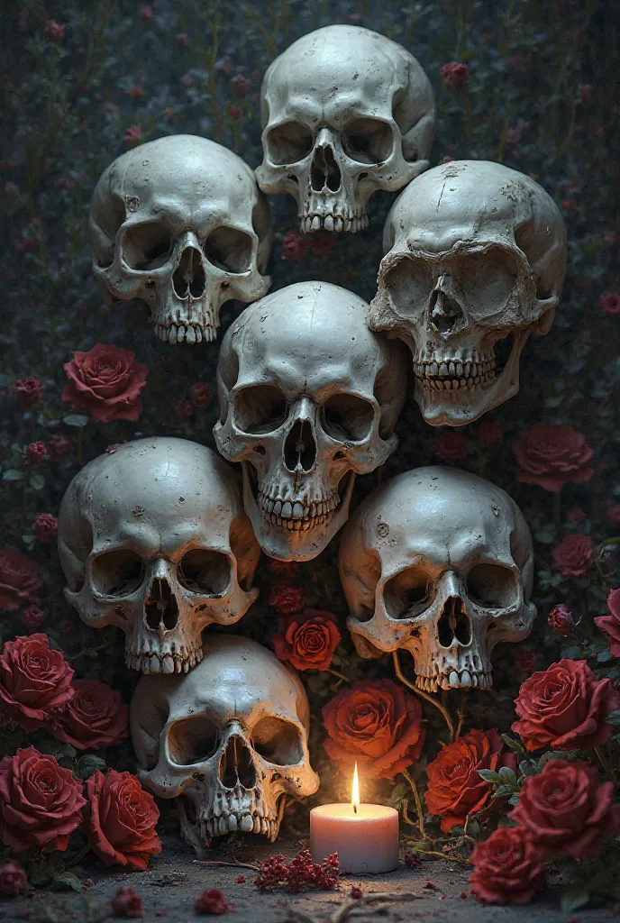 Generate more skulls in the style of the image you generated for me before