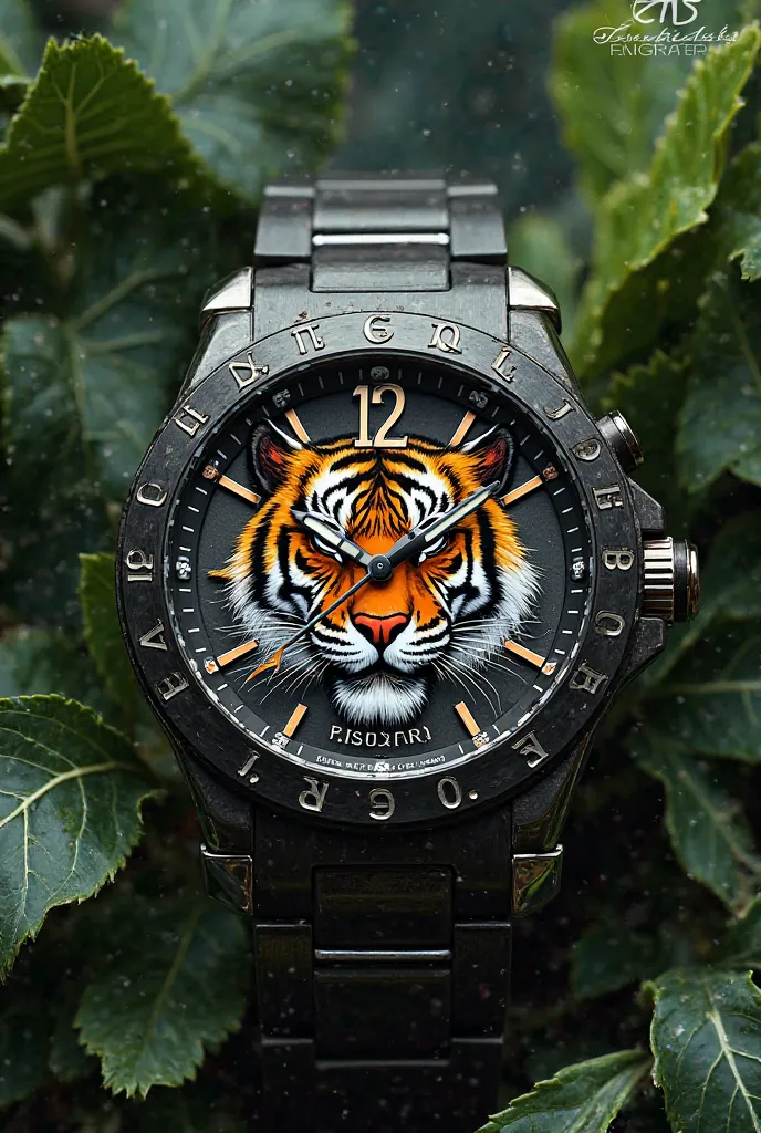 Sport bvlgari watch dial with tiger hand paint