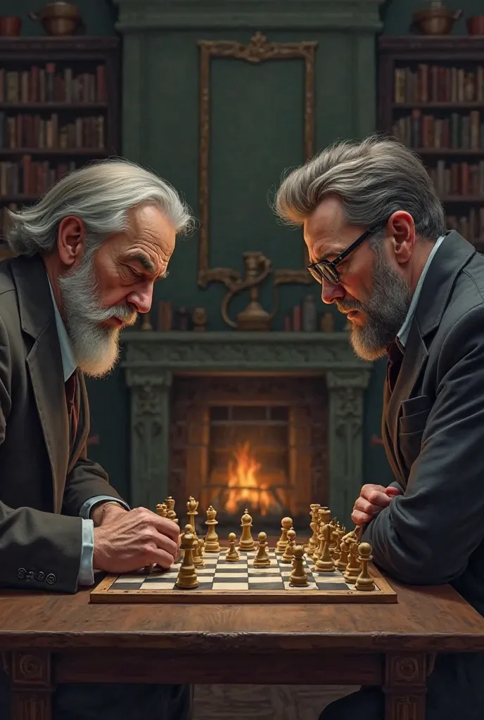 Two men playing chess 