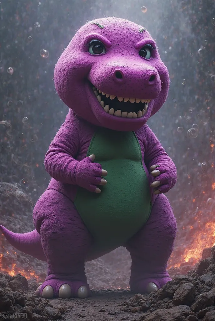 Mix Barney and Thanos in one character