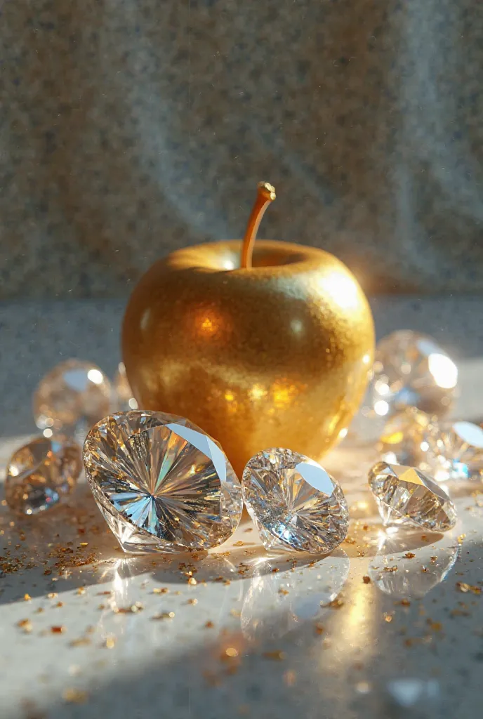 Diamonds with golden apple