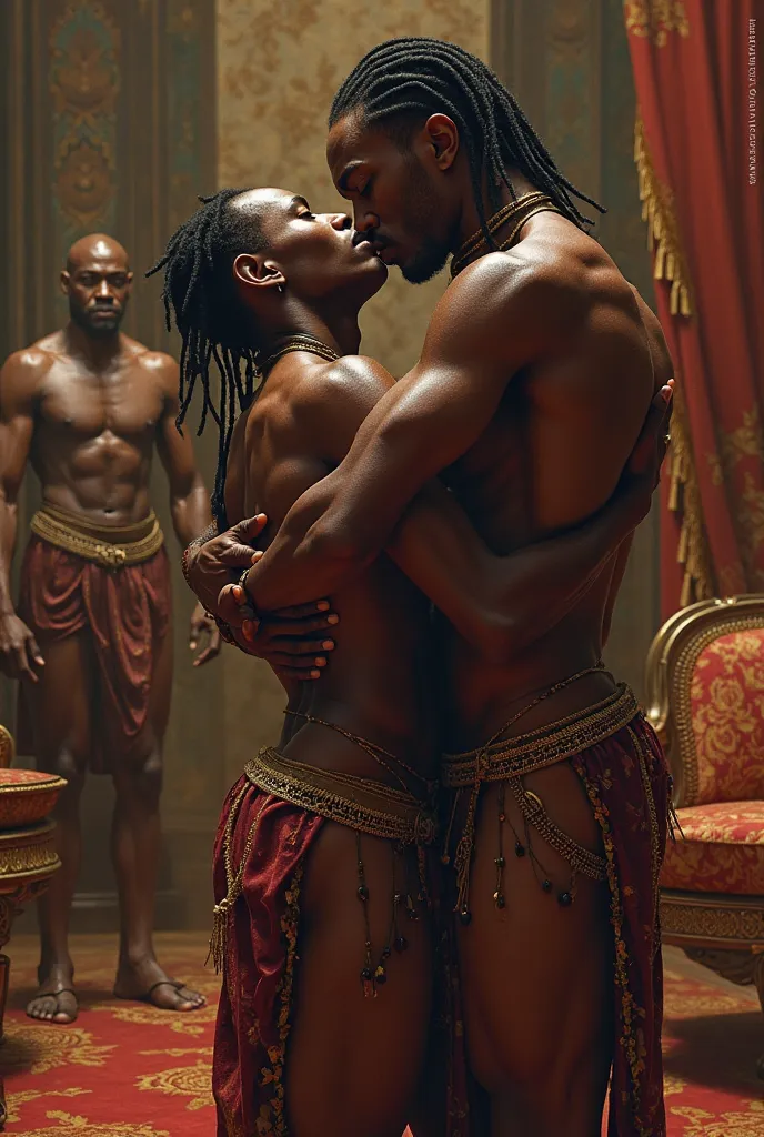 two african salves ahing sex infront of the king