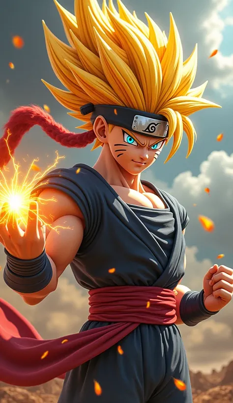  8k cinematic "

Caulifla merger & Naruto
Prompt:
"A wild and fearless warrior, combining the explosive energy of Caulifla with the indomitable spirit of Naruto. His hair is golden spiky, blending Super Saiyan energy with the Nine-Tailed Fox chakra. He wea...