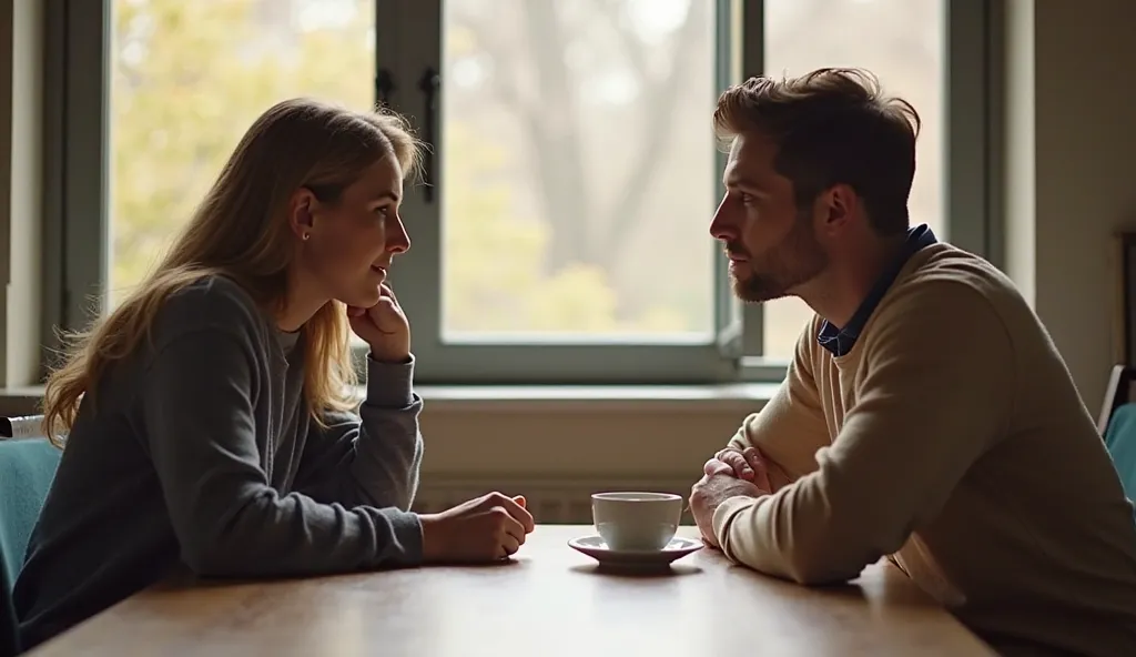 Prompt Part 5: Make a Rational Choice – Pick the Right Partner
A couple sitting together at a table, engaged in a deep conversation over a cup of coffee. They both appear thoughtful and focused, with a clear understanding and respect for each other’s value...