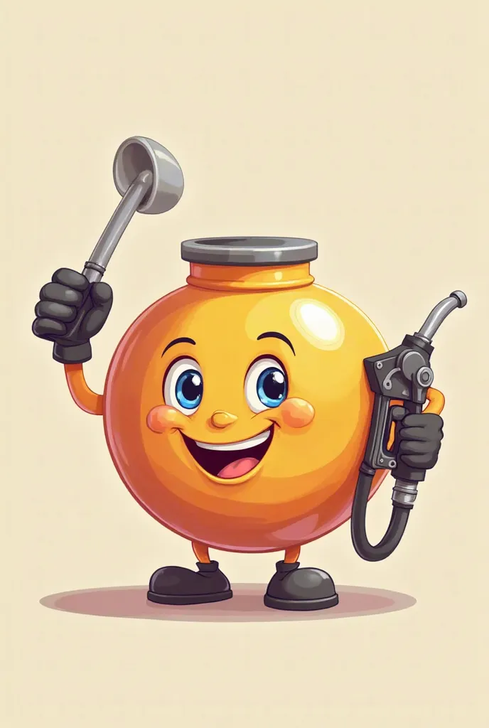 Create a Gas tank vector mascot with a happy face