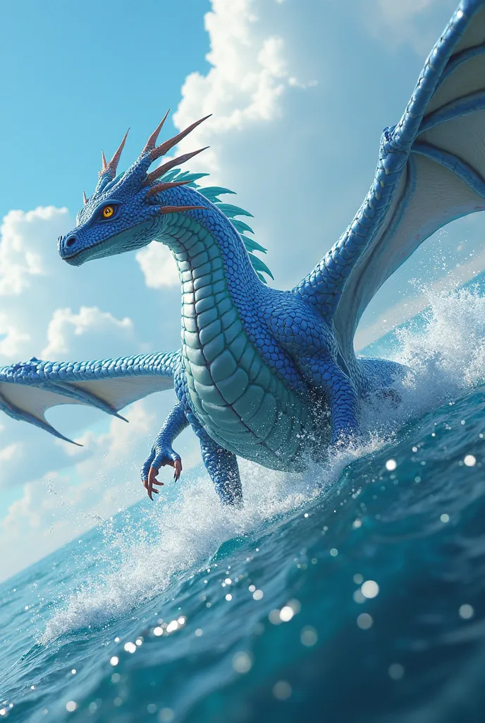 Cute Blue Sea Water Dragon Wings Beautiful Dragon Wings in Racing Costume Driving Racer Racing 160 Racing