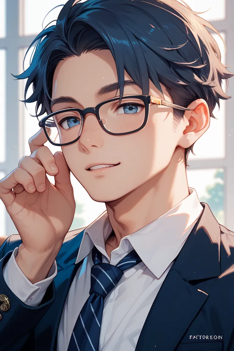  male high school student wearing glasses 