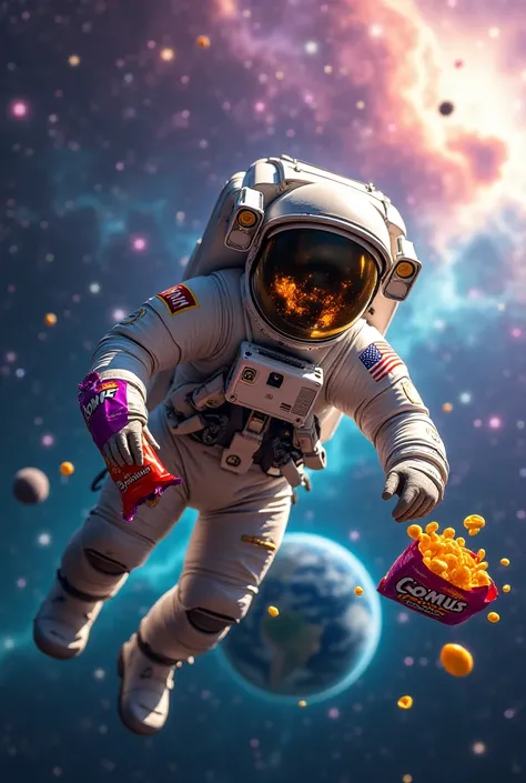 
"Create a highly detailed, surreal digital painting of an astronaut gracefully floating in the vastness of outer space. The astronaut wears a modern, intricately designed spacesuit with reflective visor details, illuminated by the soft glow of distant gal...