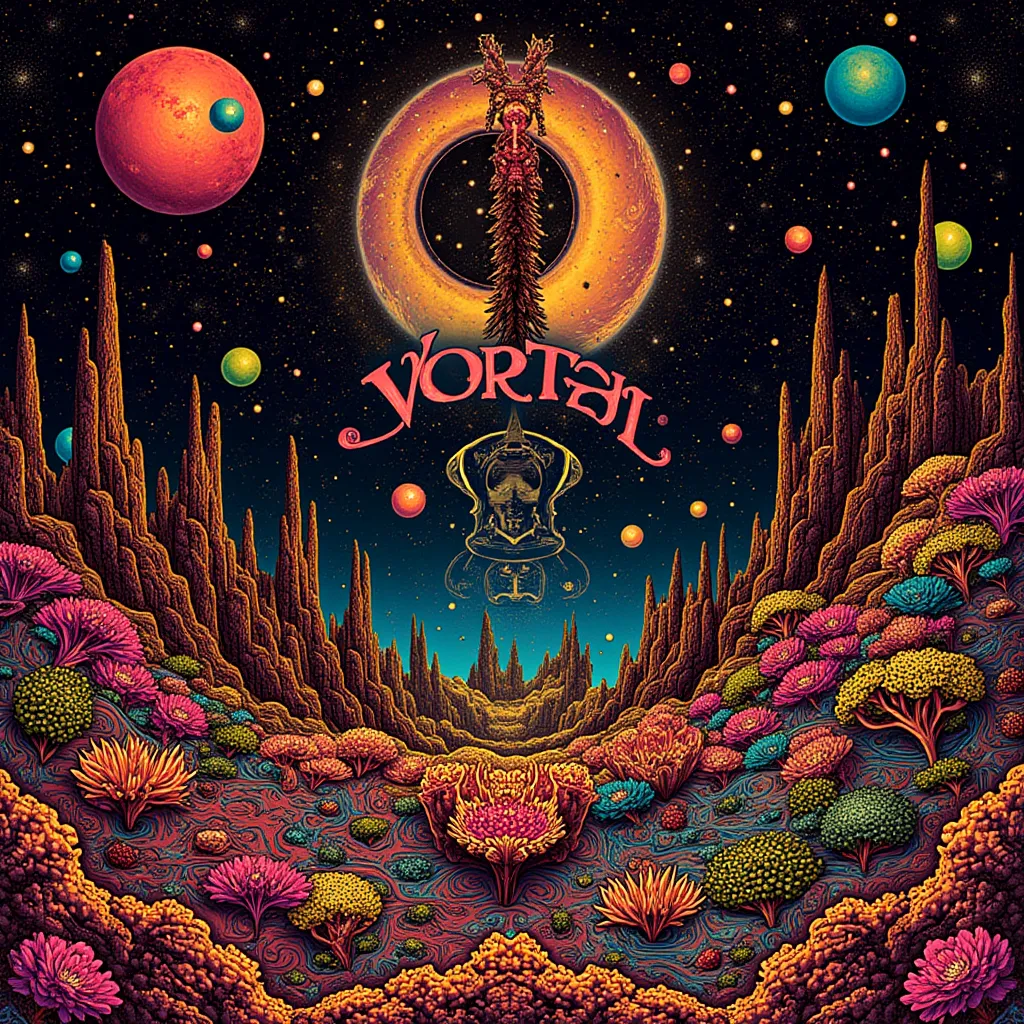 garbled band 70's of the brand twin metal girls wallpaper 8k,  Highly detailed poster for the enigmatic film : ((Vortex Vinil )) banda 70´s de la marca Vortex Vinil  Detalles en HD, pilot, planet in the background , psychedelic cosmic horror, Psychedelic i...