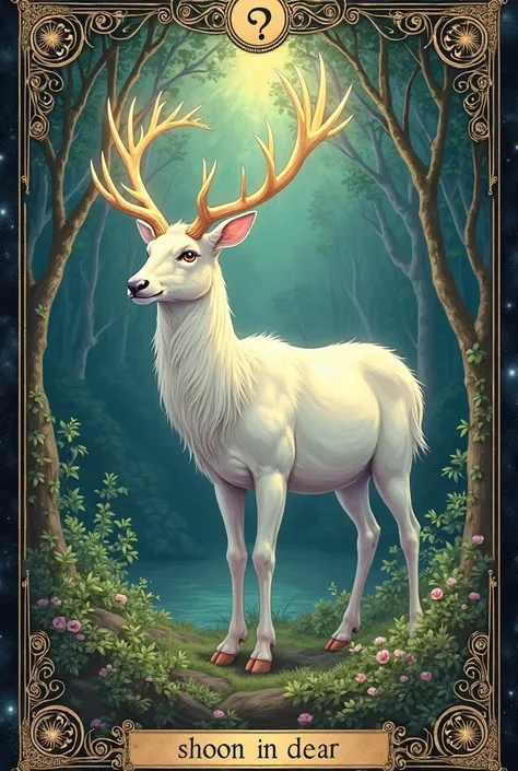 tarot card with a white deer on it 