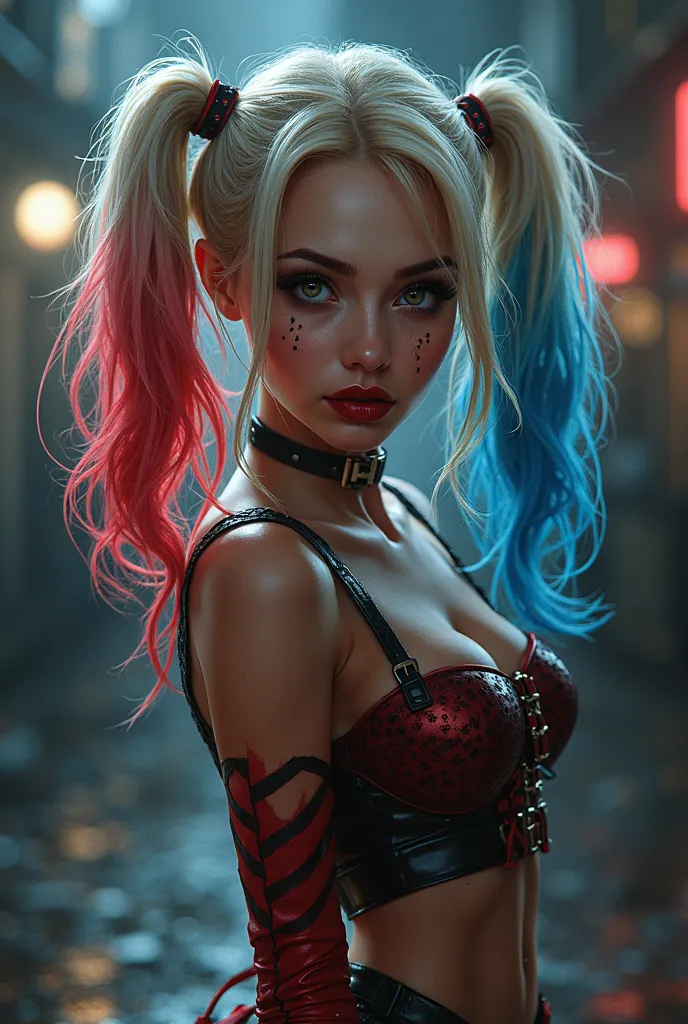 Crie uma cosplay da Harley Quinn baseada na Harley Quinn da atriz Margot Robbie wallpaper 