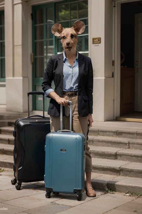 make a mouse that carries two suitcases of money
