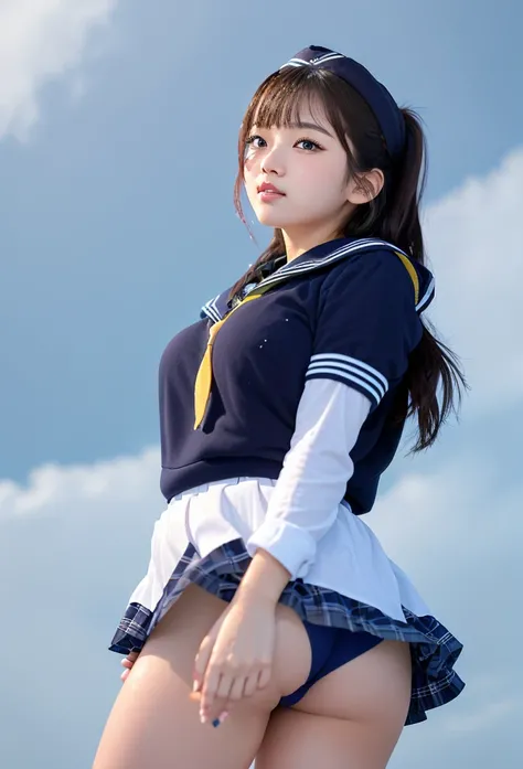 (Splash urination from flashy undergarments with glittery undergarments that seem to be visible:1.4),sailor uniform girl, mini-skirt schoolgirl, cute schoolgirl, Japanese schoolgirl, anime-style schoolgirl, youthful student in sailor outfit, kawaii schoolg...