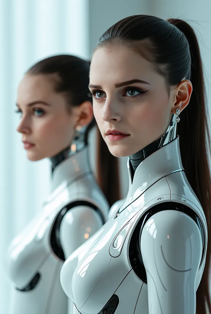 (top quality, realistic), (Catalog photo of 3 autonomous AI androids specifically designed for sexual activity, beautiful faces of three different species:1.7),(Enterprise product exhibition:1.3), androids with realistic human features, Strong intellectual...