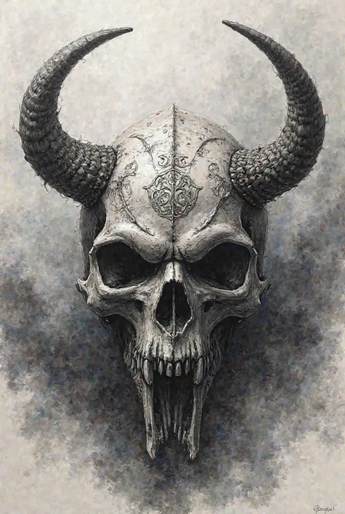 Viking skull drawing 