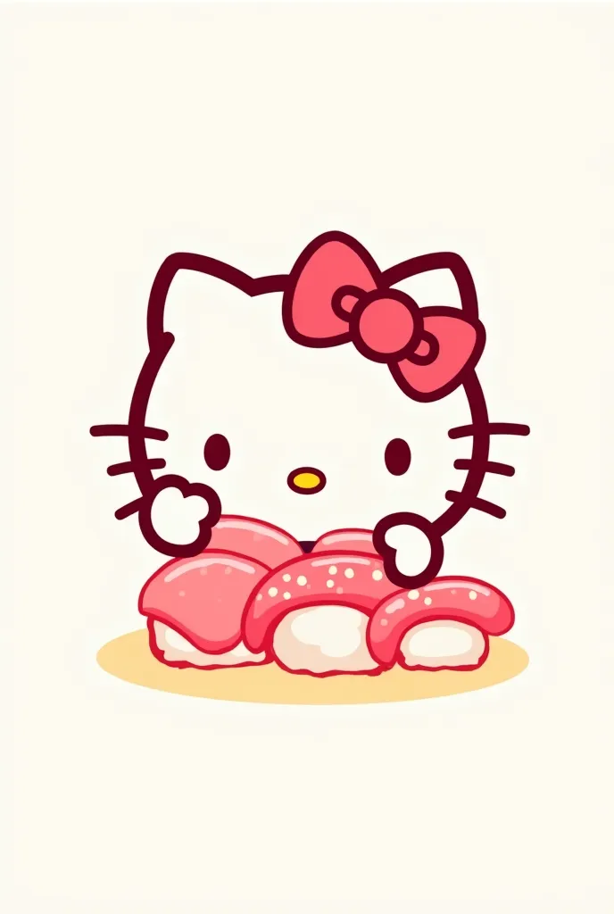 a logo for a sushi company in english and make it hellokitty makeing pink sushy