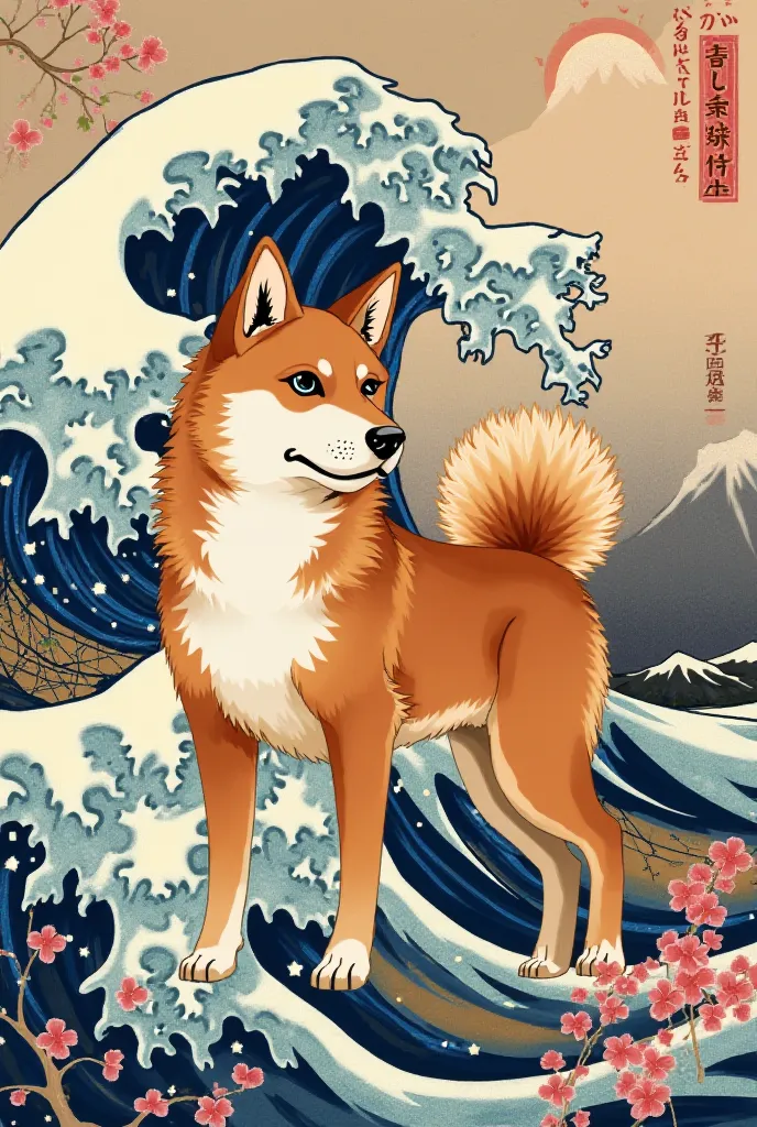 Katsushika Hokusai and Shiba Inu