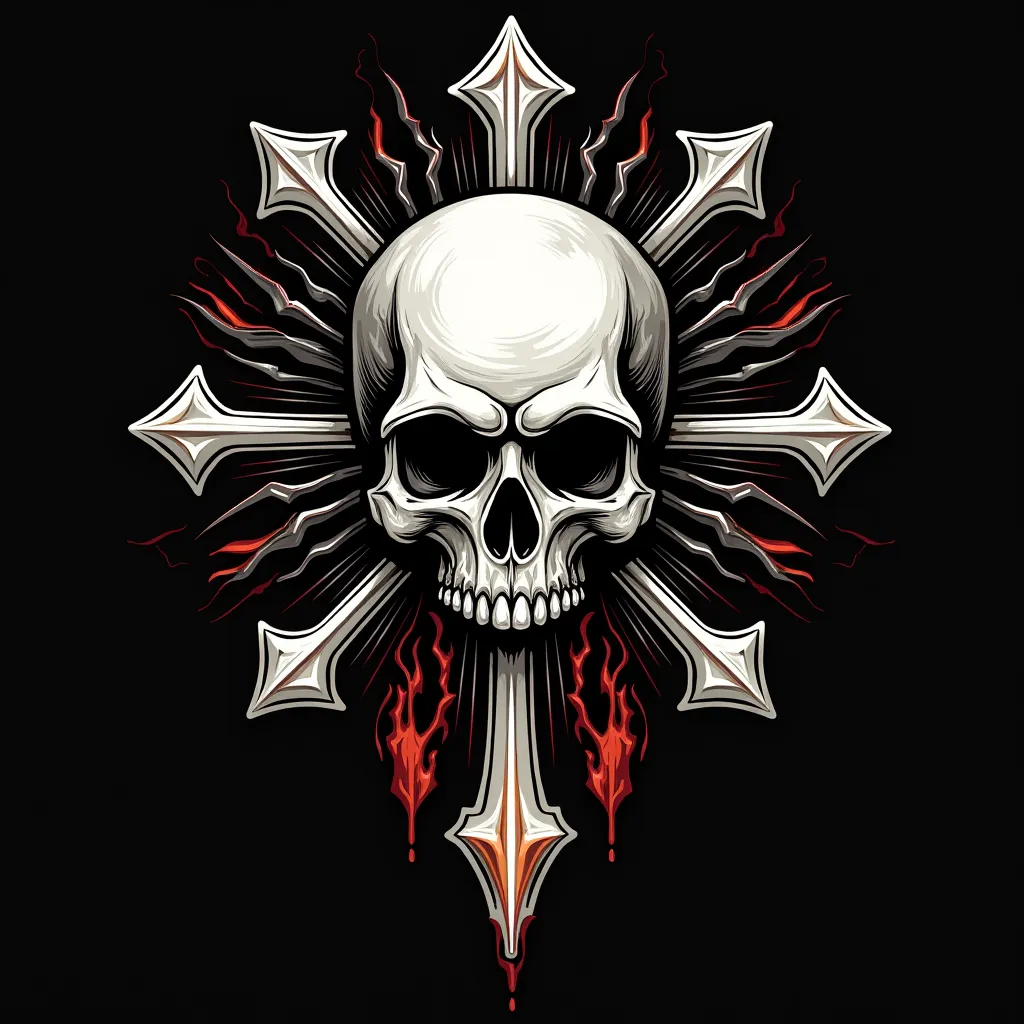 The emblem for the military clan (orders) MERCY in SQUAD. . The composition centers on a stylized skull with rigid, with detailed features, made in the spirit of the Wagner..behind the emblem is an order "cosmodesante"  Фон — white, with light highlights, ...