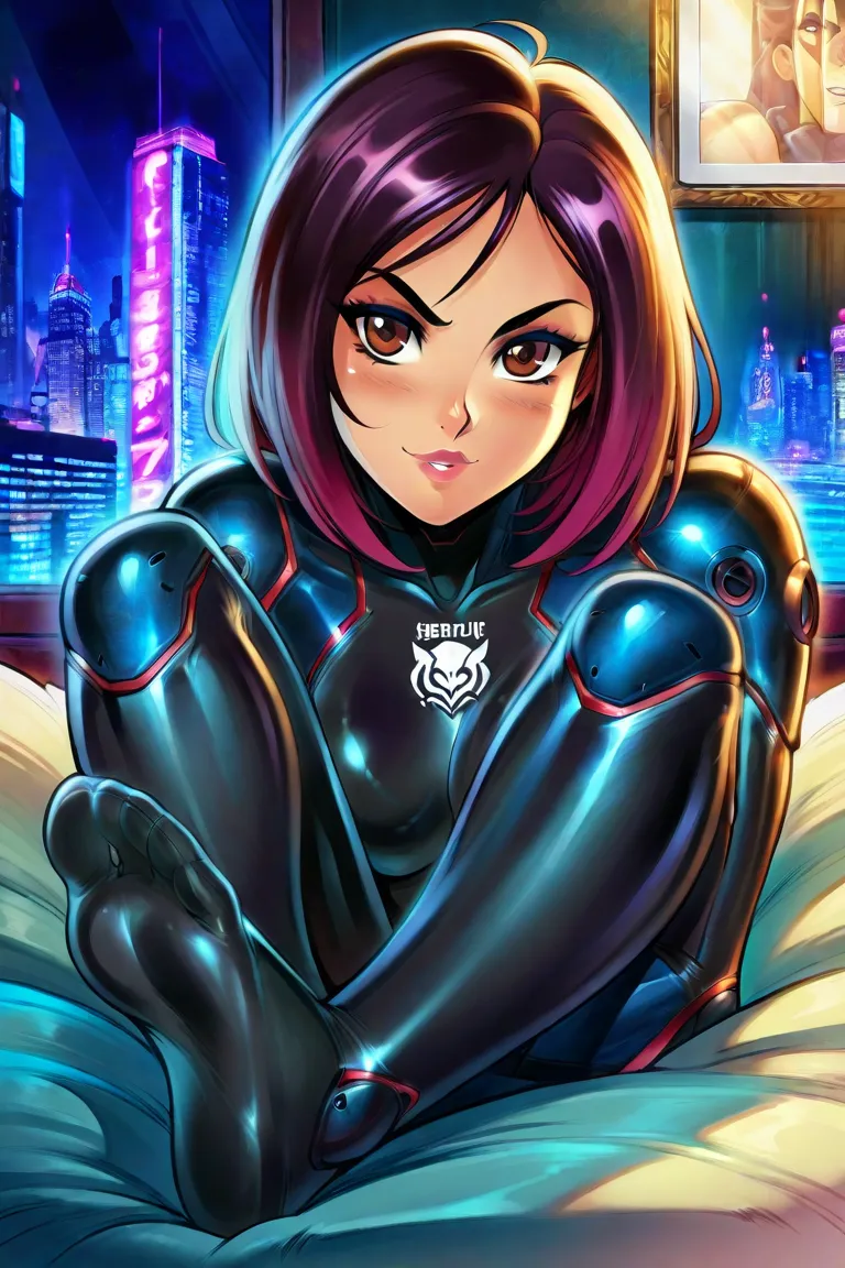 alita, cyborg, berserker body, portrait, brown eyes, face photo, hyper detailed, 1girl, solo, black bodysuit, at night, city background
sharp focus, score_9, score_8_up, score_7_up, score_6_up, score_5_up, score_4_up,reiq art style,reiq,sexy,wearing feet,s...