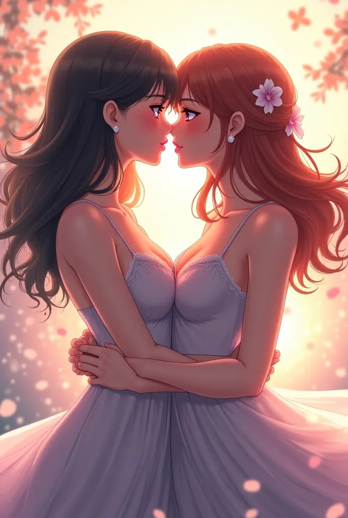 Kissing 2 lesbianism anime girl