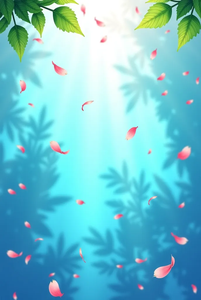 work of art, best qualityer, (very detailed CG 8k unity wallpaper) (best qualityer), (best illustration), (better shadows) naturey&#39, blue sea,delicate leaves, petals of various colors falling in the air, tracking light, super verbose 