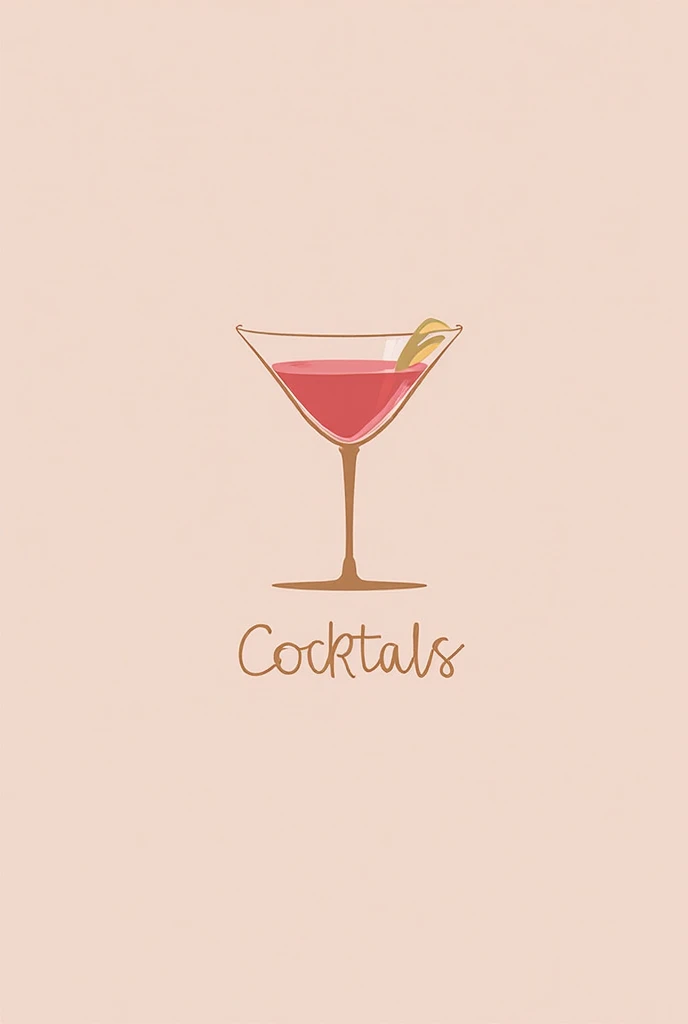 A logo of a cocktail company called Cocktals whose main flavor is strawberry, But let the logo be minimalist 