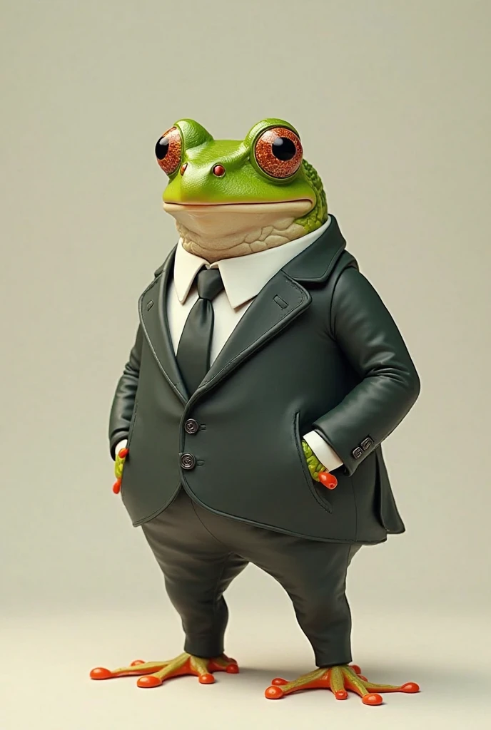 A curucu frog with a suit turned upside down 