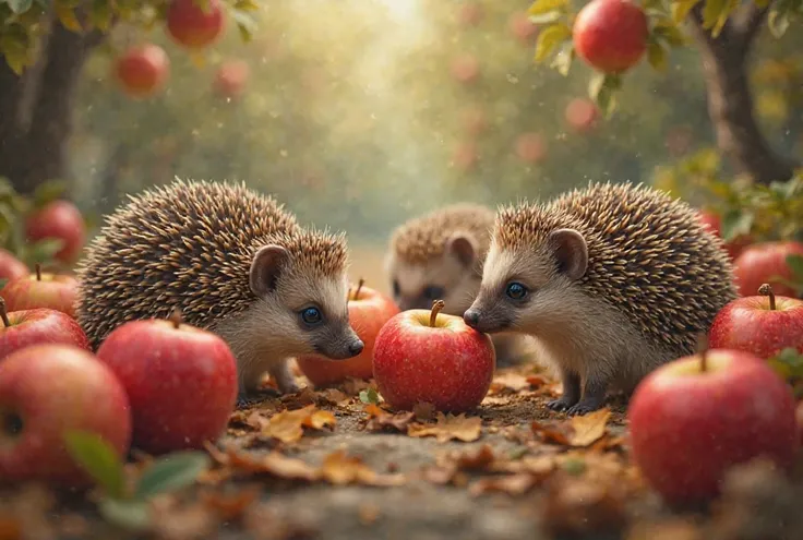 Hedgehogs and apples 