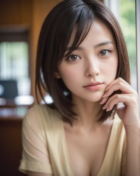 best quality, Focus on Your FACE, Soft light, super high resolution, (photorealistic:1.4), RAW photo,
1 Japanese girl, Alone, cute, (pupil,  light in the eye),   beautiful face with attention to detail , (small breasts),(high resolution human skin texture)...