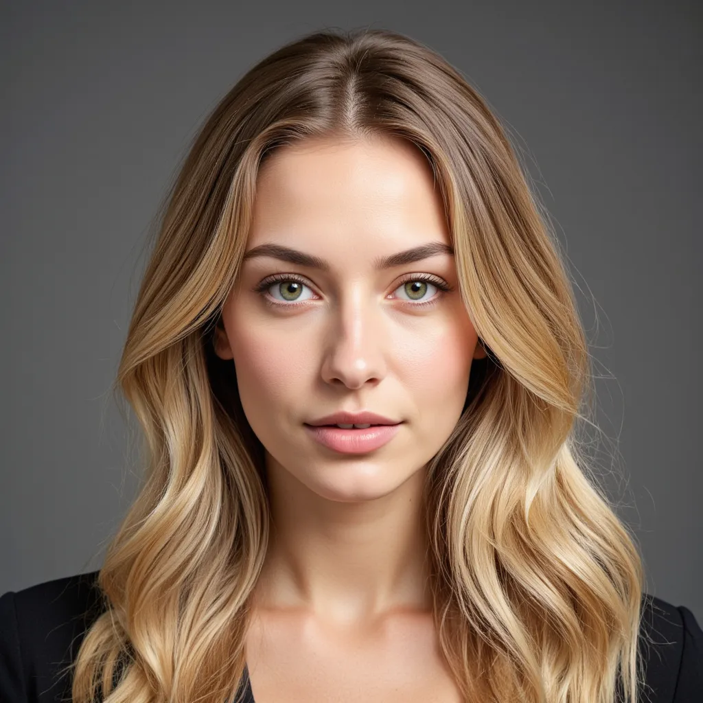 Professional headshot portrait of a 20-year-old European Woman, Athletic body, Oval face, Green eyes, Blonde Long hair looking straight at the camera, professional headshot, high quality, highly detailed, professional portrait photography, studio lighting ...