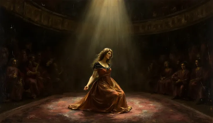 *Oil on canvas, hyperrealism, in the style of the old masters, with rich textures, fine brushwork, and aged details like cracked paint and peeling layers. Strong golden ratio composition, dramatic chiaroscuro lighting, and heightened contrast between light...