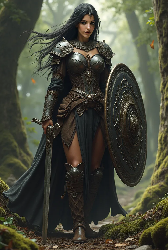 black haired Suebi shieldmaiden