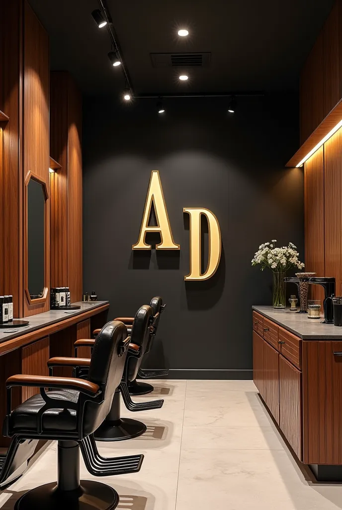 Create a photo for a profile of a modern 2024 barbershop with the initials A and D