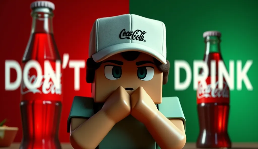 "A high-quality, cinematic-style Minecraft avatar facing directly forward. The avatar wears a stylish and unique white cap, giving it an attractive and distinctive look. It has both hands covering its mouth, appearing deep in thought, as if contemplating s...