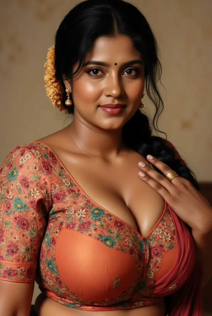 Tamil dusky hot curvy chubby mature women in hot saree