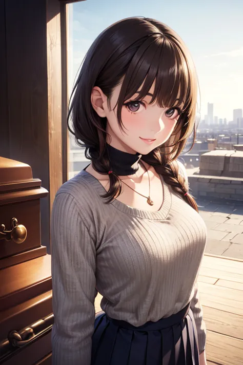 Anegasaki Nene, shiny brown hair, beautiful brown eyes, smiling face, sparkling pupils, (fine grain), highly detailed eyes, highly detailed face, highly detailed eyes,, (masterpiece:1.2, best quality), ((only1 girl)), cowboy shot,


 
((masterpiece,best qu...