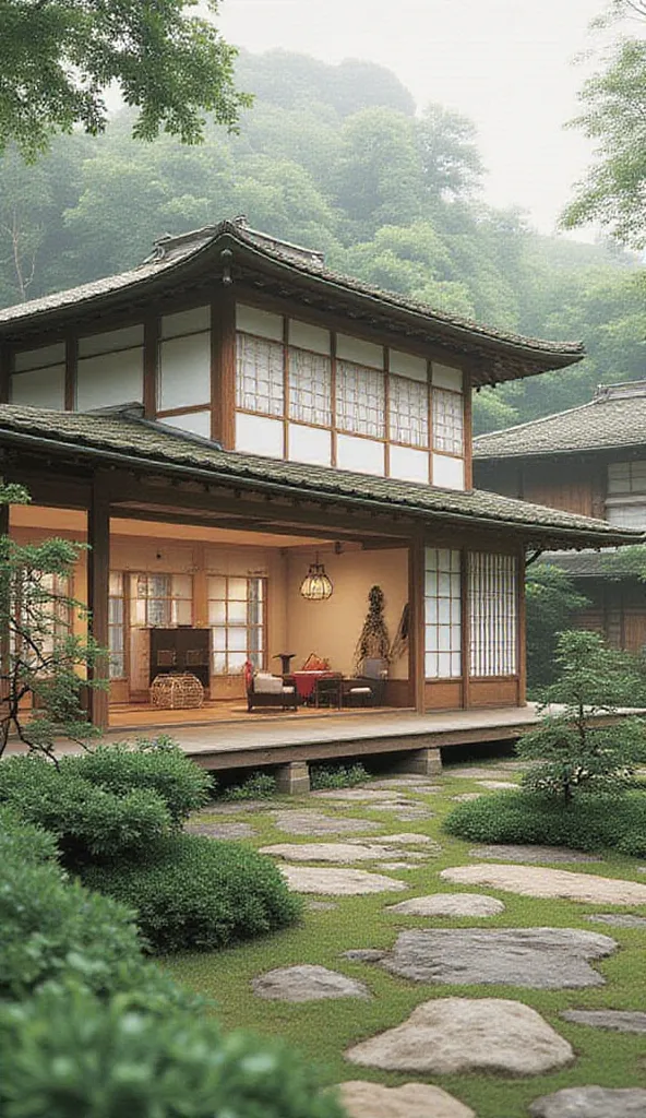 That Japanese house has big windows、Japanese-style room、