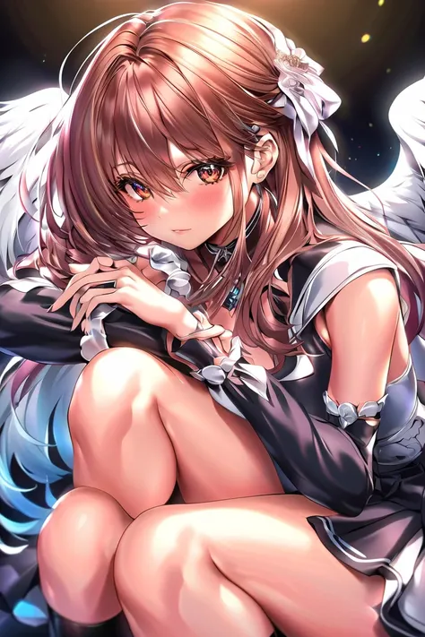 (top quality:1.2,  Anime Artwork ,  anime style,  studio anime , very well detailed,  latest,  vibrant, anime coloring, High Contrast,  masterpiece:1.2, top quality, Aesthetics at its best), brown hair, beautiful thighs,   Perfect body lines, skin with att...