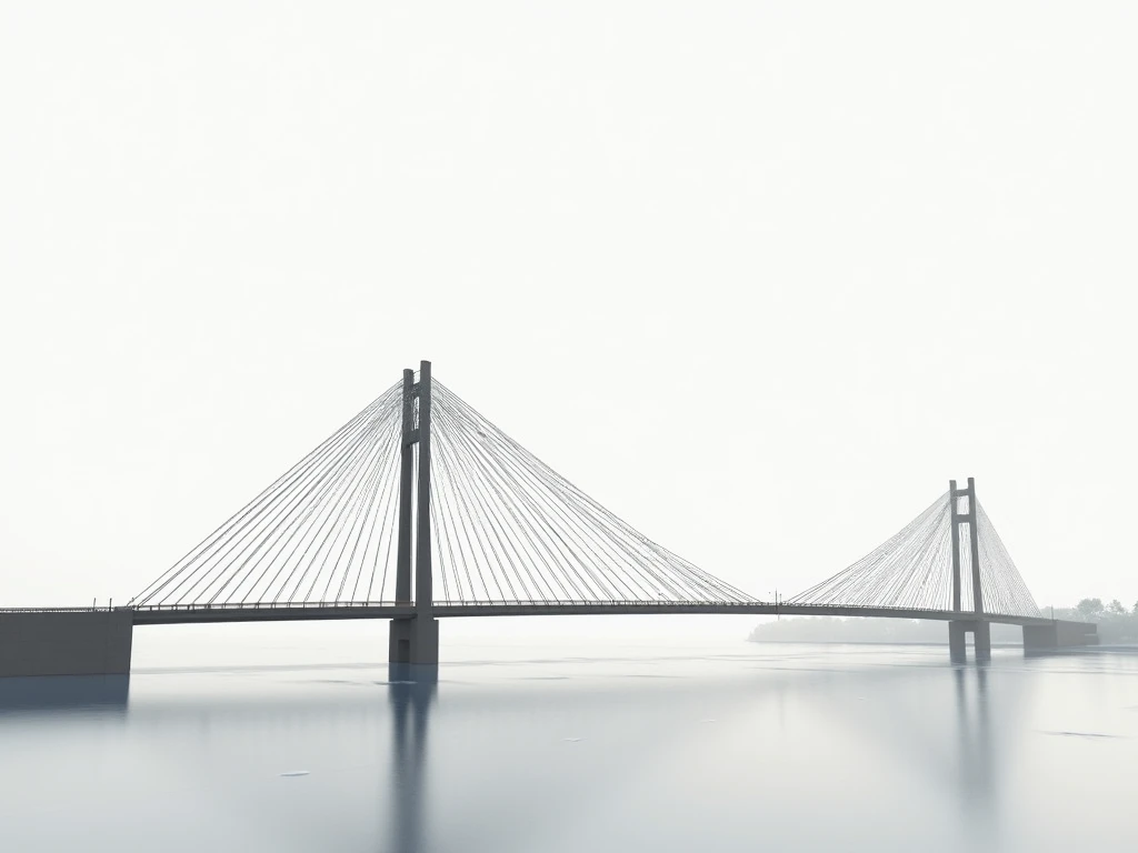 pont suspendu vu de côté. Pas de background