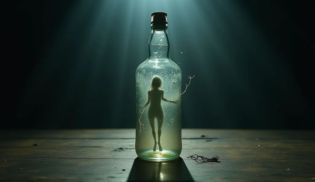 A soul trapped inside an alcohol bottle.
