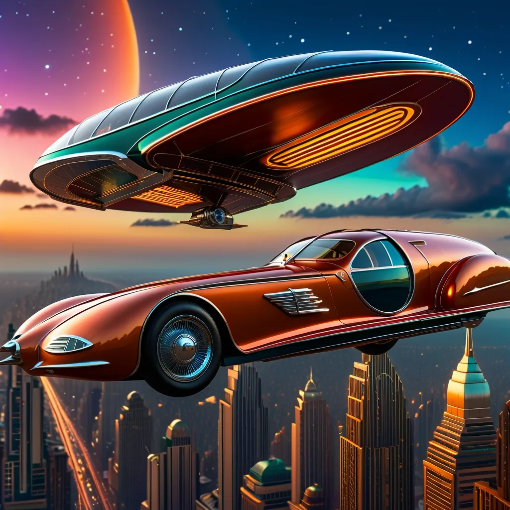 art deco style flying car, art deco style science fiction,

(best quality,4k,8k,highres,masterpiece:1.2),ultra-detailed,(realistic,photorealistic,photo-realistic:1.37),HDR,UHD,studio lighting,ultra-fine painting,sharp focus,physically-based rendering,extre...