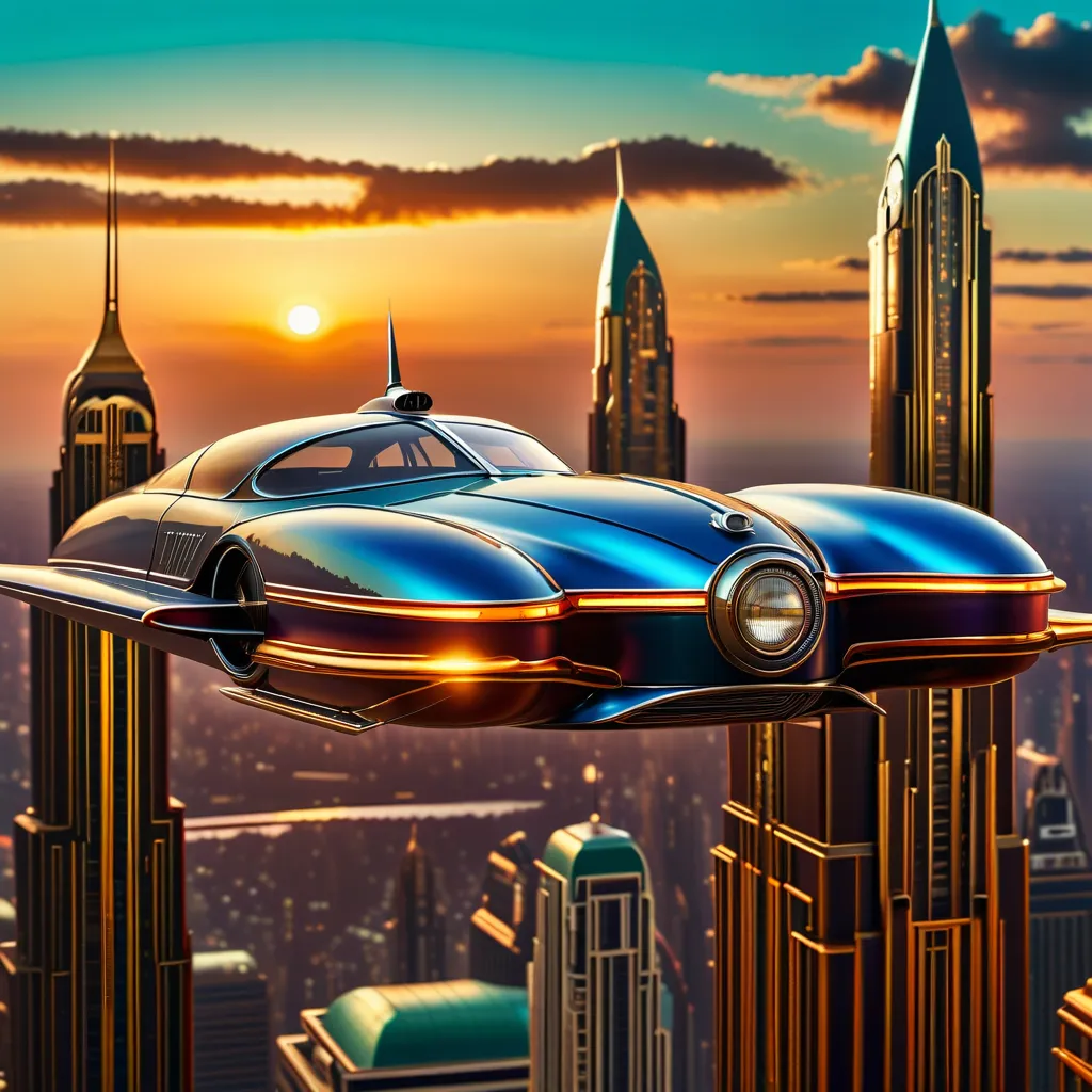 art deco style flying car, art deco style science fiction,

(best quality,4k,8k,highres,masterpiece:1.2),ultra-detailed,(realistic,photorealistic,photo-realistic:1.37),HDR,UHD,studio lighting,ultra-fine painting,sharp focus,physically-based rendering,extre...